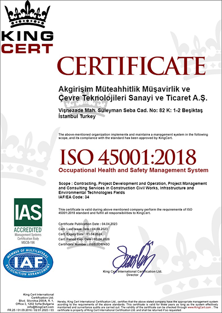 Akgirişim ISO 45001:2018 Certificate / I1680606745O